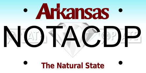 NOTACDP Arkansas License Plate