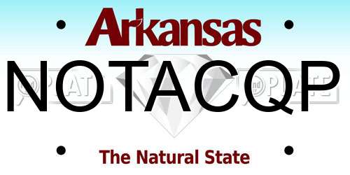 NOTACQP Arkansas License Plate