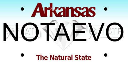 NOTAEVO Arkansas License Plate