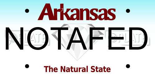NOTAFED Arkansas License Plate