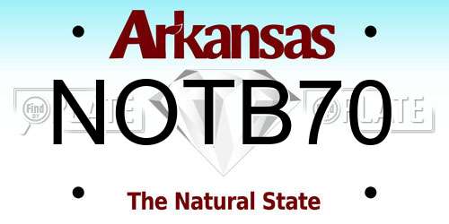 NOTB70 Arkansas License Plate