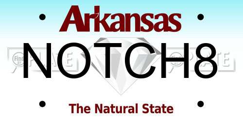 NOTCH8 Arkansas License Plate