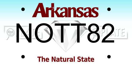 NOTT82 Arkansas License Plate