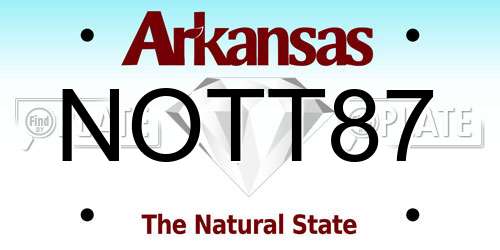 NOTT87 Arkansas License Plate