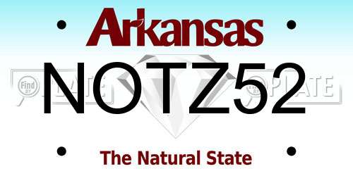 NOTZ52 Arkansas License Plate