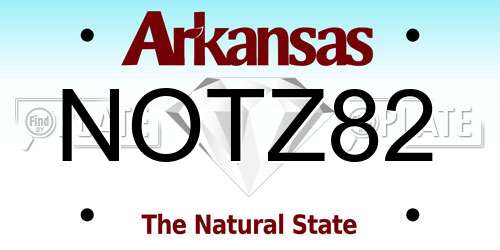 NOTZ82 Arkansas License Plate