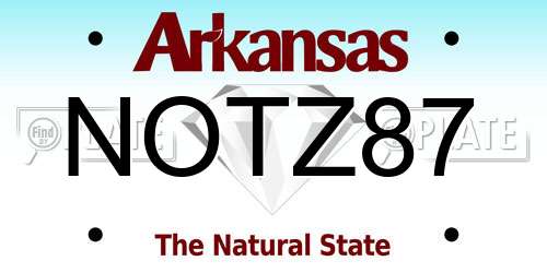NOTZ87 Arkansas License Plate