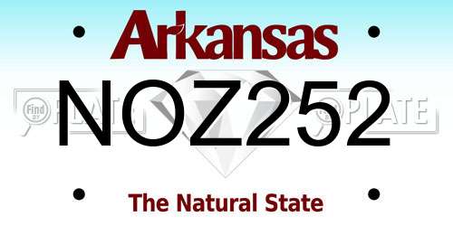 NOZ252 Arkansas License Plate