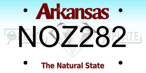 NOZ282 Arkansas License Plate