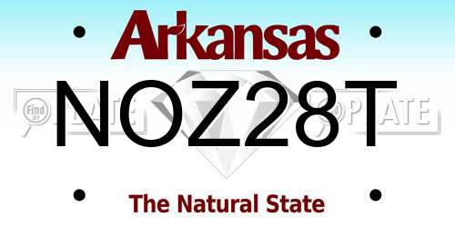 NOZ28T Arkansas License Plate