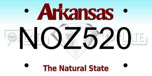 NOZ520 Arkansas License Plate