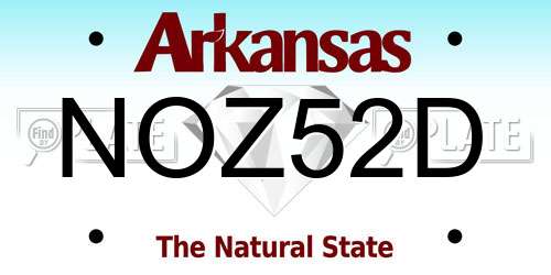 NOZ52D Arkansas License Plate