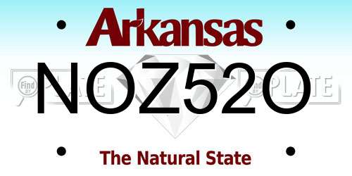 NOZ52O Arkansas License Plate
