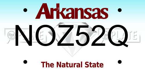 NOZ52Q Arkansas License Plate