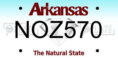NOZ570 Arkansas License Plate
