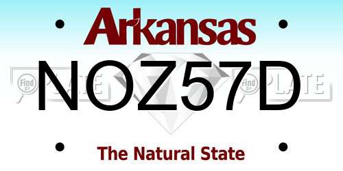 NOZ57D Arkansas License Plate