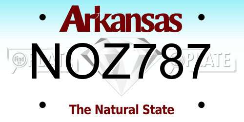 NOZ787 Arkansas License Plate