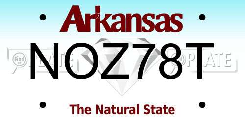 NOZ78T Arkansas License Plate