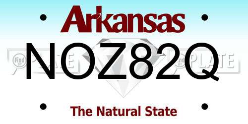 NOZ82Q Arkansas License Plate