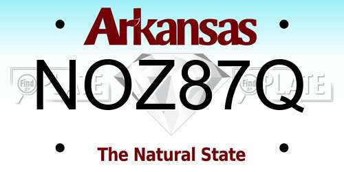 NOZ87Q Arkansas License Plate