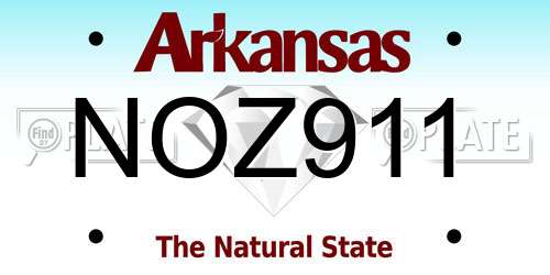 NOZ911 Arkansas License Plate