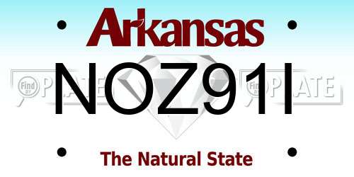 NOZ91I Arkansas License Plate