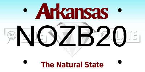 NOZB20 Arkansas License Plate