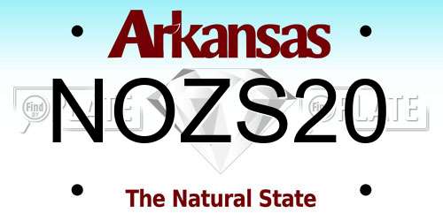 NOZS20 Arkansas License Plate