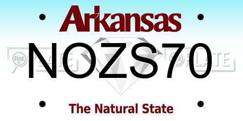 NOZS70 Arkansas License Plate