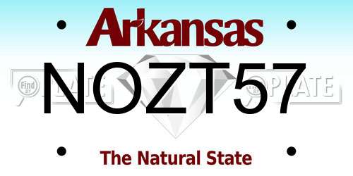 NOZT57 Arkansas License Plate