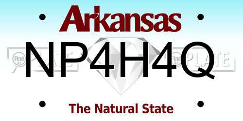 NP4H4Q Arkansas License Plate