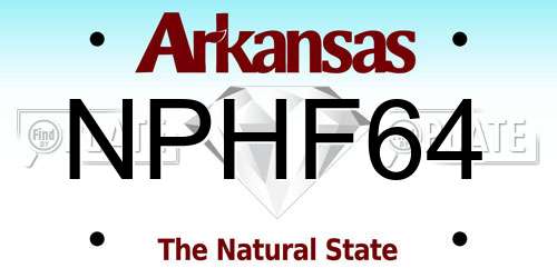 NPHF64 Arkansas License Plate