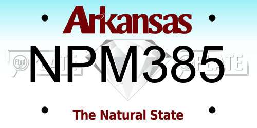 NPM385 Arkansas License Plate