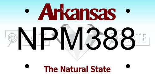 NPM388 Arkansas License Plate