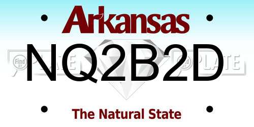 NQ2B2D Arkansas License Plate