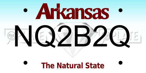 NQ2B2Q Arkansas License Plate