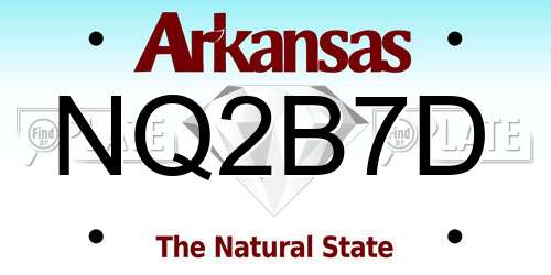 NQ2B7D Arkansas License Plate