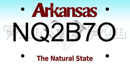 NQ2B7O Arkansas License Plate