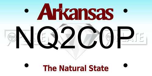 NQ2C0P Arkansas License Plate