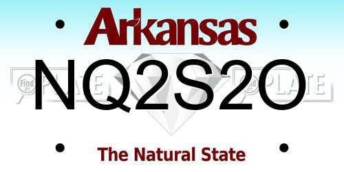 NQ2S2O Arkansas License Plate