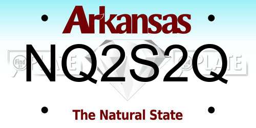 NQ2S2Q Arkansas License Plate