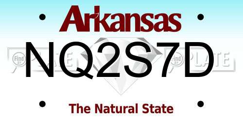 NQ2S7D Arkansas License Plate