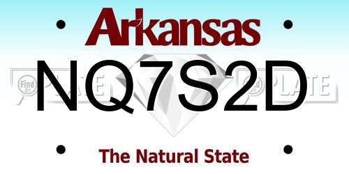 NQ7S2D Arkansas License Plate