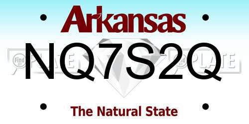 NQ7S2Q Arkansas License Plate