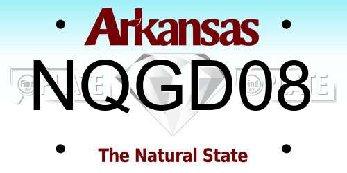 NQGD08 Arkansas License Plate