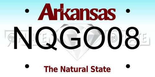 NQGO08 Arkansas License Plate