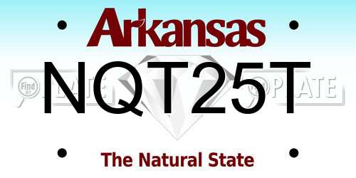 NQT25T Arkansas License Plate