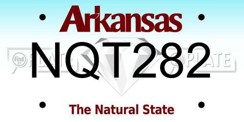 NQT282 Arkansas License Plate
