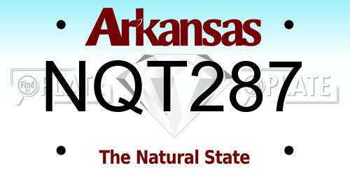 NQT287 Arkansas License Plate