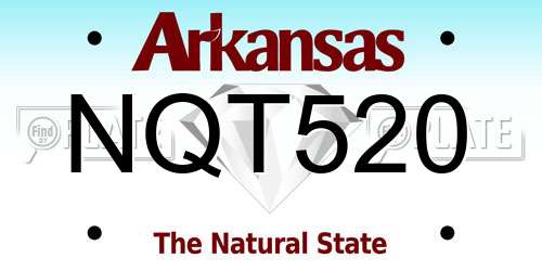 NQT520 Arkansas License Plate